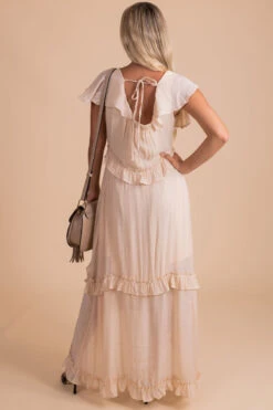 I'm With You Button Front Maxi Dress - Off White 10 I'm With You Button Front Maxi Dress - Off White -Outlet Bella Ella Boutique Store i m with you back 5000x