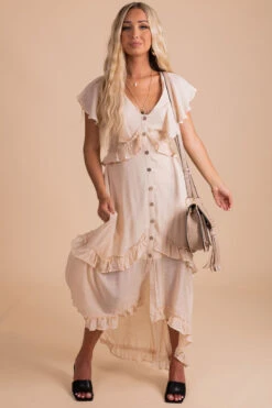 I'm With You Button Front Maxi Dress - Off White 11 I'm With You Button Front Maxi Dress - Off White -Outlet Bella Ella Boutique Store i m with you front 2 5000x