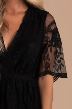 Light My Fire Black Lace Mini Dress -Outlet Bella Ella Boutique Store light my fire black detail 5000x