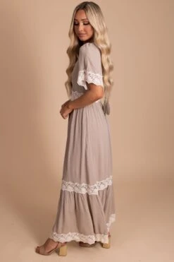 Love Without Limits Maxi Dress -Outlet Bella Ella Boutique Store love without limits brown side 5000x