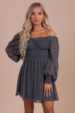 Need Some Love Patterned Mini Dress - Black