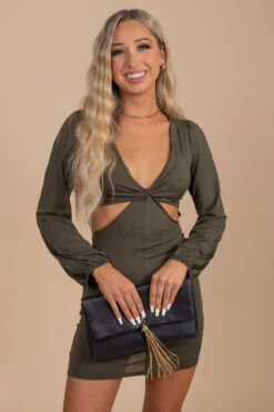 The City Never Sleeps Cut-Out Mini Dress - Green