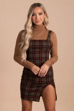 Chocolate Everything Nice Plaid Mini Dress - Black