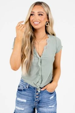 Make Me Smile Button-Up Top -Outlet Bella Ella Boutique Store make me smile main image 5000x