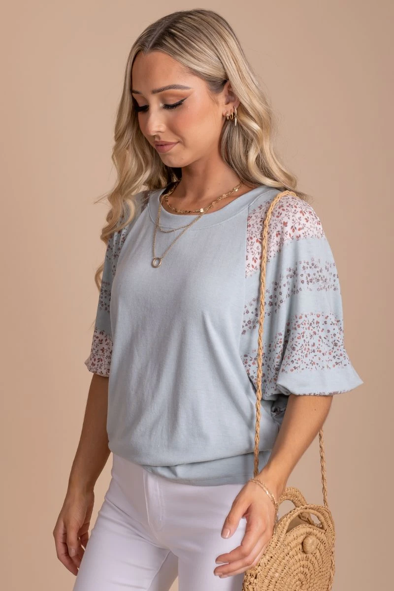 Infinite Love Floral Sleeve Top - Light Brown 12 Infinite Love Floral Sleeve Top - Light Brown - Image 10