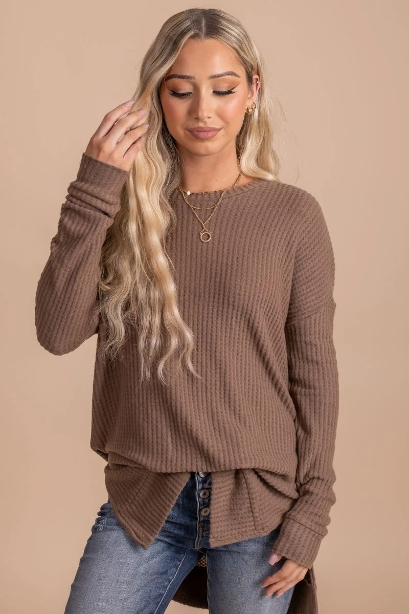 Life Goes On Long Sleeve Waffle Top 18 Life Goes On Long Sleeve Waffle Top - Image 16