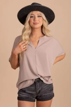 Born For This Short Sleeve Blouse -Outlet Bella Ella Boutique Store oatmeal 67880b3b 6de4 4b6b bb08 a31f8954a361 5000x