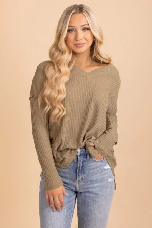 Anything Goes Oversized Sweater -Outlet Bella Ella Boutique Store olivetopfront 5000x