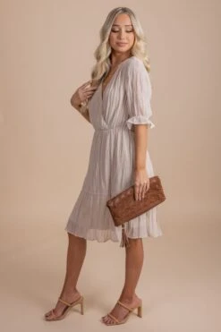 On The List Knee-Length Dress 23 On The List Knee-Length Dress -Outlet Bella Ella Boutique Store onthelistknee lengthdresschampagneside 5000x