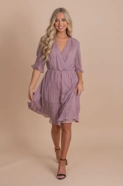 On The List Knee-Length Dress 25 On The List Knee-Length Dress -Outlet Bella Ella Boutique Store onthelistknee lengthdresspurplefull2 5000x