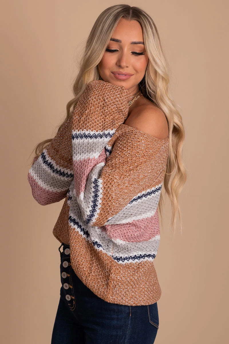 Hello Autumn Striped Knit Sweater 4 Hello Autumn Striped Knit Sweater - Image 2