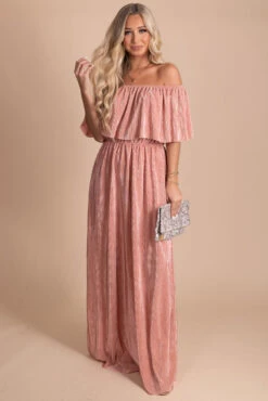 Slow Dancing Ribbed Off Shoulder Maxi Dress 26 Slow Dancing Ribbed Off Shoulder Maxi Dress -Outlet Bella Ella Boutique Store pink front 43df854d 412e 45af 953d d122be4a87cd 5000x
