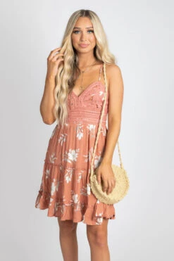 Floral Lullaby Mini Dress -Outlet Bella Ella Boutique Store pink front 630baac6 892e 4346 9531 4ce05c76d048 5000x