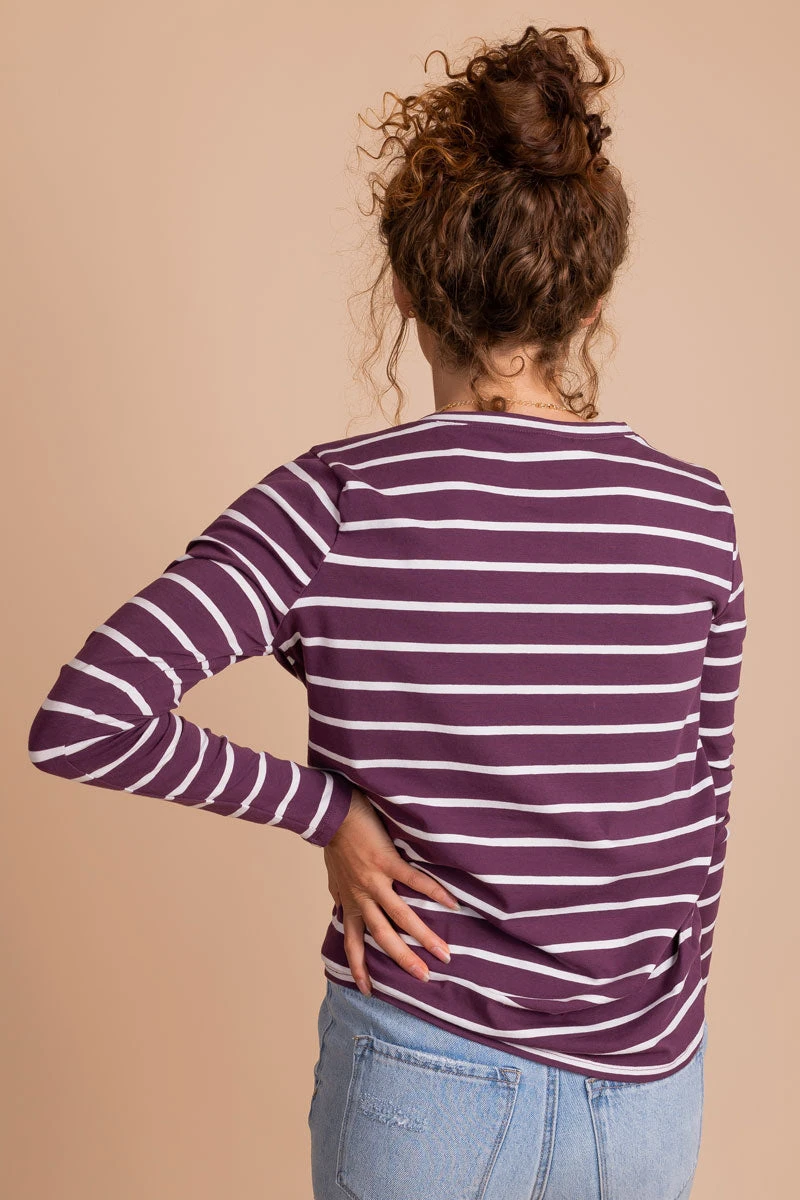 Everything You Need Burgundy Striped Top 11 Everything You Need Burgundy Striped Top - Image 9