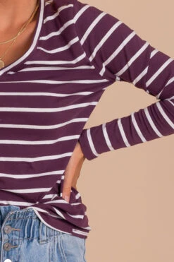 Everything You Need Burgundy Striped Top 19 Everything You Need Burgundy Striped Top -Outlet Bella Ella Boutique Store purple detail 936ca89f afd1 4f7c a310 263202b5bb9c 5000x