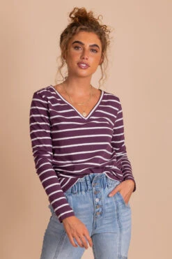 Everything You Need Burgundy Striped Top 17 Everything You Need Burgundy Striped Top -Outlet Bella Ella Boutique Store purple main 31526975 676a 473d b826 8a668ecc8119 5000x