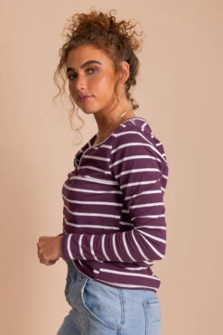 Everything You Need Burgundy Striped Top 18 Everything You Need Burgundy Striped Top -Outlet Bella Ella Boutique Store purple side 85b23234 eb31 4622 ad62 76a18f83653f 5000x