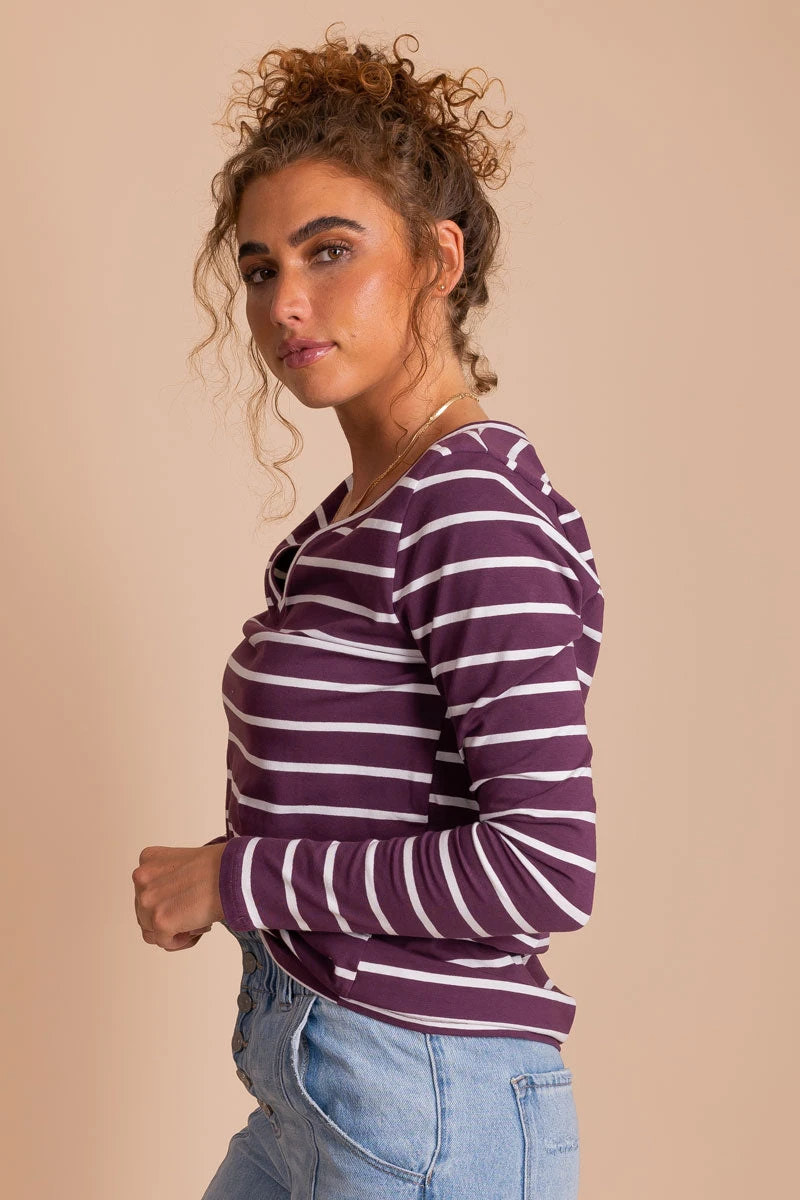 Everything You Need Burgundy Striped Top 9 Everything You Need Burgundy Striped Top - Image 7