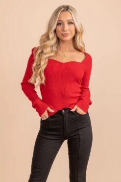 Confidently Lost Long Sleeve Top 18 Confidently Lost Long Sleeve Top -Outlet Bella Ella Boutique Store red top 5000x