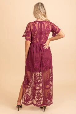 Simple Serenity Lace Maxi Dress -Outlet Bella Ella Boutique Store redlacemaxiback 5000x