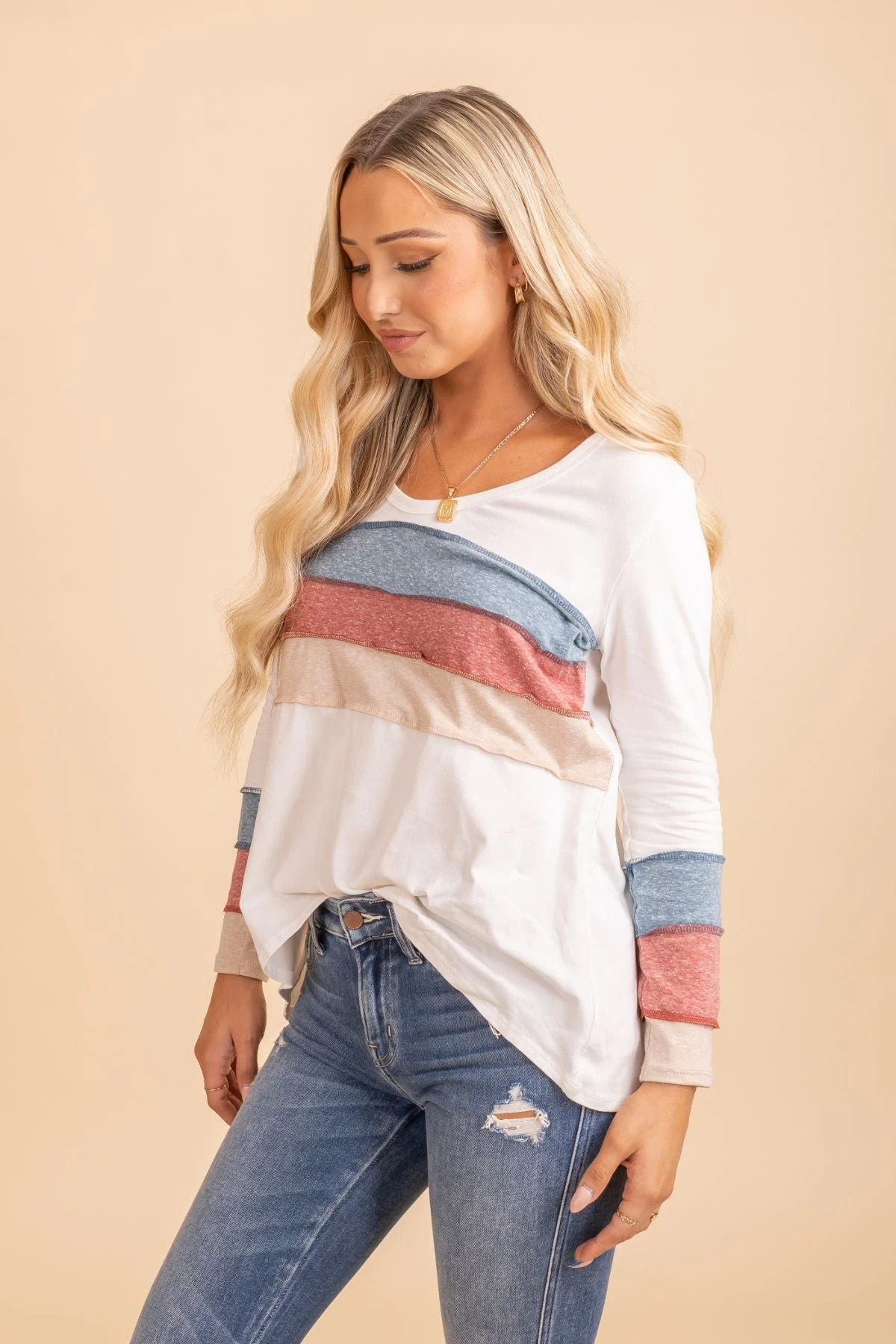 True To Self Color Blocked Striped Top 6 True To Self Color Blocked Striped Top - Image 4