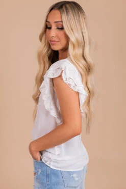 We Belong Together Lace Sleeve Top - White 7 We Belong Together Lace Sleeve Top - White -Outlet Bella Ella Boutique Store side b35ae7b1 06e8 425d abee f1b9db239ce6 5000x