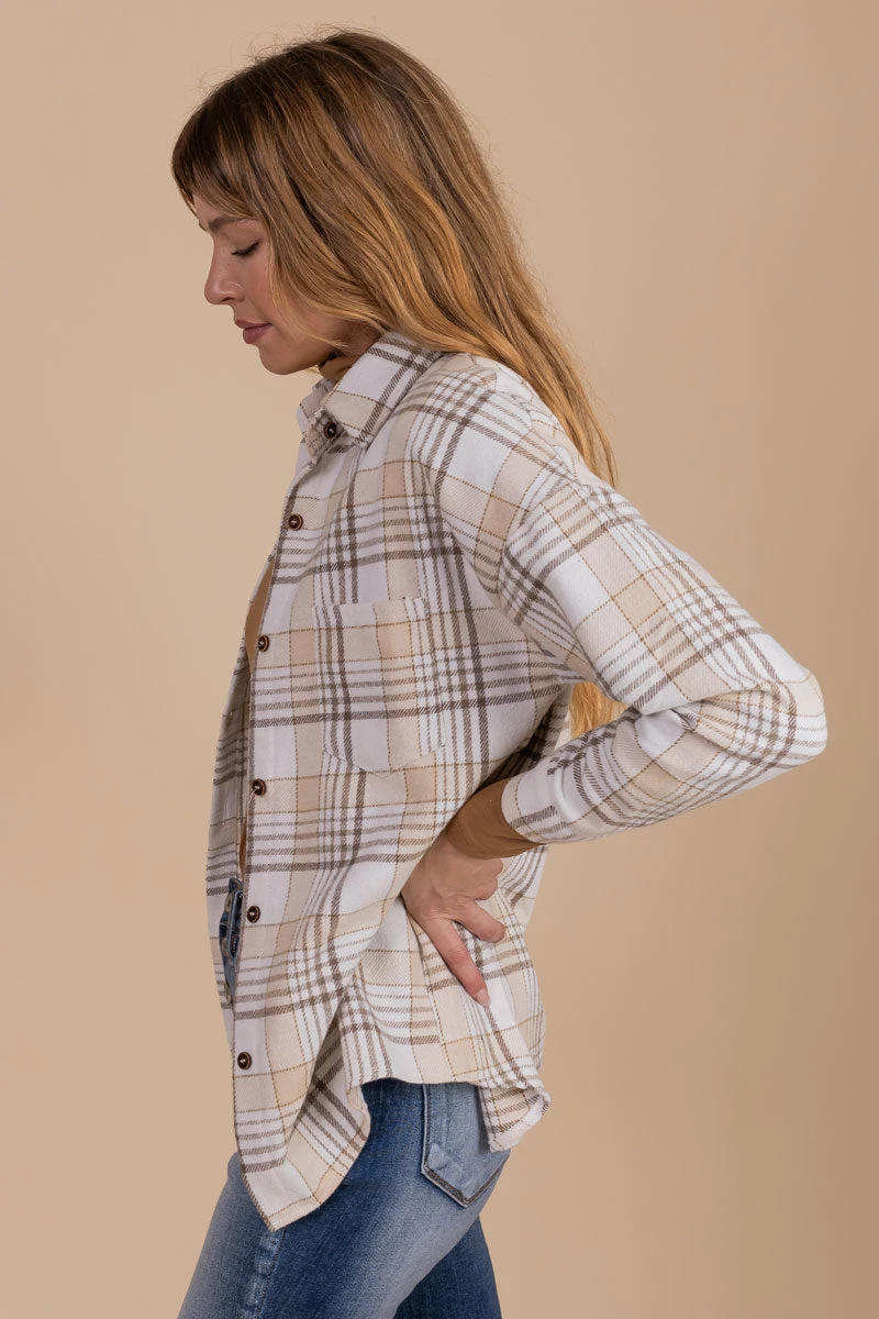 One With Nature Plaid Button Up Top 4 One With Nature Plaid Button Up Top - Image 2