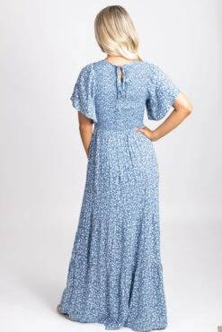 Hey There Delilah Floral Maxi Dress 19 Hey There Delilah Floral Maxi Dress -Outlet Bella Ella Boutique Store slow dancing blue back 5000x