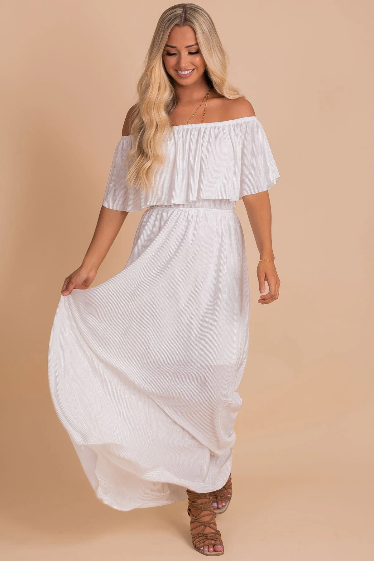 Slow Dancing Ribbed Off Shoulder Maxi Dress 3 Slow Dancing Ribbed Off Shoulder Maxi Dress