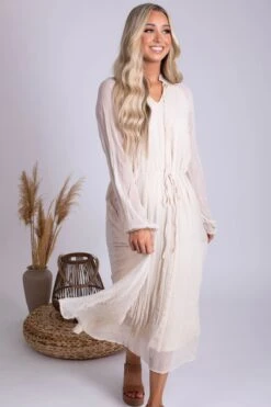So Divine Midi Dress - Off White -Outlet Bella Ella Boutique Store so divine front 3 5000x