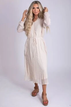 So Divine Midi Dress - Off White -Outlet Bella Ella Boutique Store so divine front 5000x