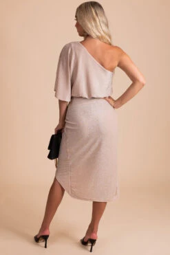 Stardust Soul One-Shoulder Midi Dress -Outlet Bella Ella Boutique Store stardust soul back 5000x