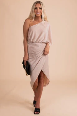 Stardust Soul One-Shoulder Midi Dress -Outlet Bella Ella Boutique Store stardust sould front 2 5000x