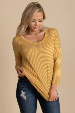 Playing For Keeps Striped Long Sleeve Top -Outlet Bella Ella Boutique Store striped long sleeve top 2 5000x