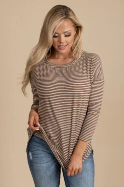 Playing For Keeps Striped Long Sleeve Top -Outlet Bella Ella Boutique Store striped long sleeve top 5000x