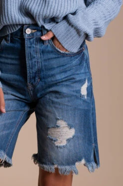 Sunny Vibes KanCan Denim Shorts - Blue 8 Sunny Vibes KanCan Denim Shorts - Blue -Outlet Bella Ella Boutique Store sunny vibes detail 5000x