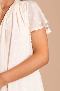 Pack Your Suitcase Swiss Dot Mini Dress -Outlet Bella Ella Boutique Store take it easy white detail 5000x