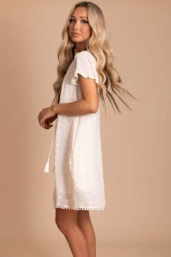 Pack Your Suitcase Swiss Dot Mini Dress -Outlet Bella Ella Boutique Store take it easy white side 5000x