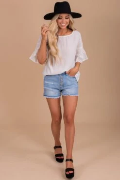 The Sun Will Shine KanCan Denim Shorts - Blue -Outlet Bella Ella Boutique Store the sun will shine full 5000x