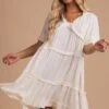 Free Spirit Mini Dress 1 Free Spirit Mini Dress -Outlet Bella Ella Boutique Store tiered cream mini dress 5000x