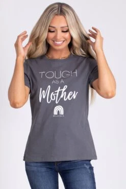 Tough As A Mother Graphic Tee 18 Tough As A Mother Graphic Tee -Outlet Bella Ella Boutique Store tough as a mother gray main image 5000x