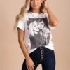 Vintage Love Distressed Graphic Tee - White