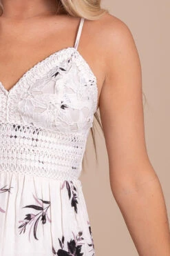 Floral Lullaby Mini Dress -Outlet Bella Ella Boutique Store white detai 5000x