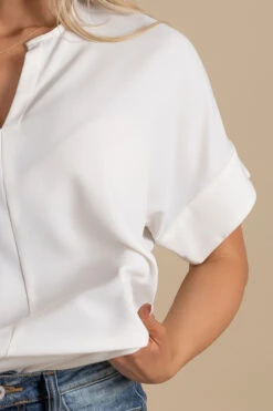 Born For This Short Sleeve Blouse -Outlet Bella Ella Boutique Store white detail 04c21838 56f9 44c4 85b4 186f49b132c3 5000x