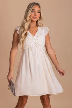 I'll Be Waiting Flutter Sleeve Mini Dress 14 I'll Be Waiting Flutter Sleeve Mini Dress -Outlet Bella Ella Boutique Store white front d12972e5 c552 4e1e 9fc2 5901431f25d7 5000x