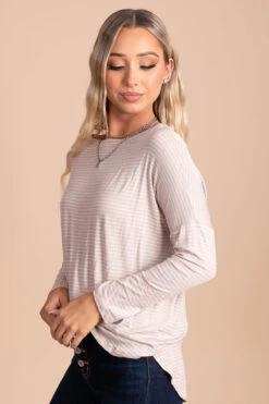 Playing For Keeps Striped Long Sleeve Top -Outlet Bella Ella Boutique Store white side 833a1adf 8466 48c9 8f0e 2c829a6e2006 5000x