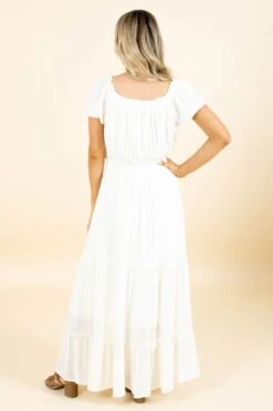 Forever In Love Maxi Dress - Off White -Outlet Bella Ella Boutique Store whitedress back 5000x