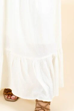 Forever In Love Maxi Dress - Off White -Outlet Bella Ella Boutique Store whitedress closeup2 5000x