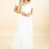 Forever In Love Maxi Dress - Off White -Outlet Bella Ella Boutique Store whitedress front 5000x