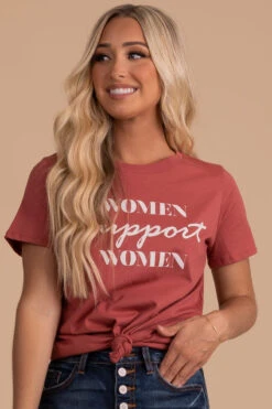 Women Support Women Graphic Tee - Red